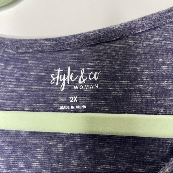 Style & Co. Plus Size Macy’s purple Mandala short sleeve T-Shirt Size 2X - Picture 9 of 9